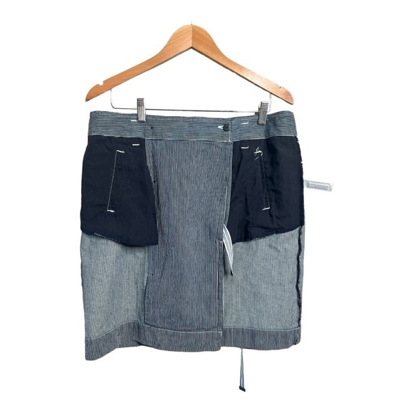 LOFT Navy Railroad Stripe Double Button Front Grosgrain Ribbon Belt NEW - Picture 14 of 15